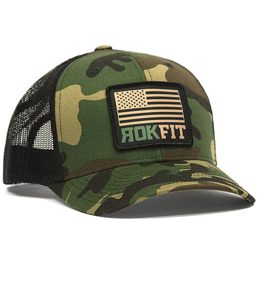 RokFit American Flag Camo Snapback Hat